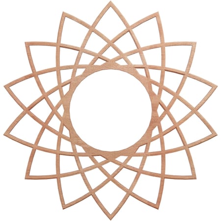 Ekena Millwork Eleanor Wood Fretwork Pierced Ceiling Medallion, Cherry, 16"OD x 6 1/8"ID x 3/8"T CMWP16X16X0375EACH